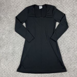 Rabbit Rabbit Designs Dress Womens Size 6 Black Long Sleeve Square Neck USA Made
